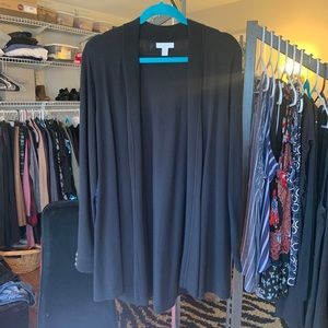 Black cardigan with gold buttons on sleeve